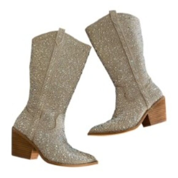 Hey Girl by Corkys Glitzy Rhinestone Western Boots 10 - Picture 1 of 8